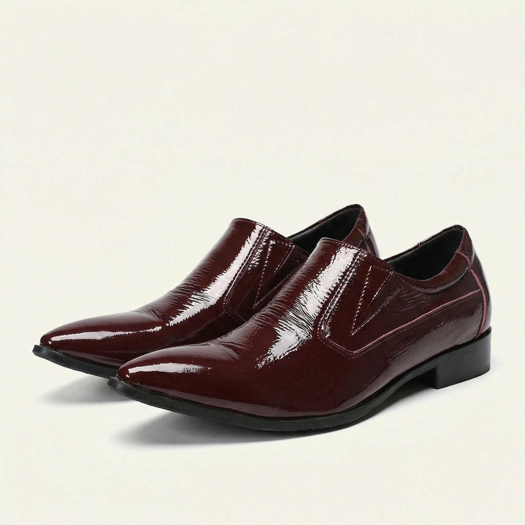 Mocassin Pointu en Cuir Verni Bordeaux - image 2