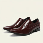 Mocassin Pointu en Cuir Verni Bordeaux - image 2