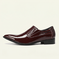 Mocassin Pointu en Cuir Verni Bordeaux - Bordeaux