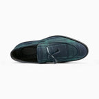 Mocassins À Gland À Carreaux Bleu Et Vert Pour Homme - image 4