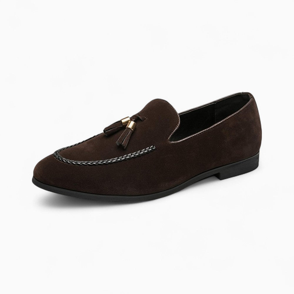 Mocassins à gland effet daim en PU pour hommes - Marron