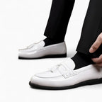 Mocassins À Gland Verni Blanc Pour Hommes - image 3
