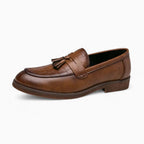 Mocassins À Glands Effet Cuir Crocodile - Marron