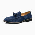 Mocassins à glands effet daim en cuir synthétique PU - Bleu Marine