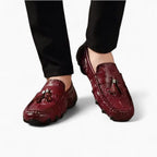 Mocassins À Glands En Cuir Véritable Effet Croco Pour Homme - image 2