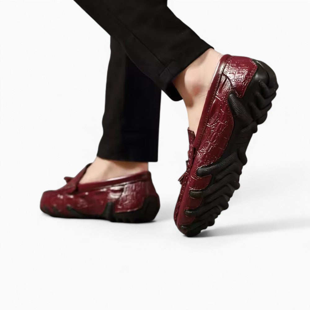 Mocassins À Glands En Cuir Véritable Effet Croco Pour Homme - image 4