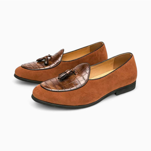Mocassins À Glands En Daim Avec Torsade En Cuir - image 2