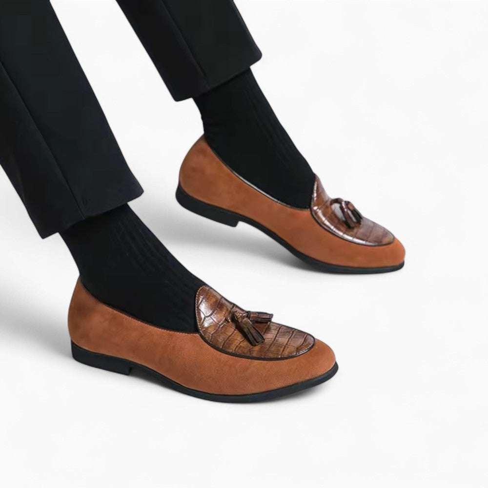 Mocassins À Glands En Daim Avec Torsade En Cuir - image 3