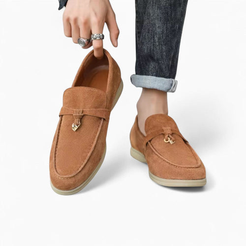Mocassins À Glands En Daim Camel Pour Homme - image 2