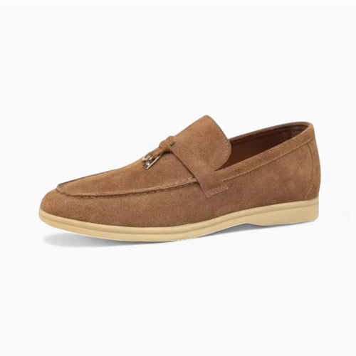 Mocassins À Glands En Daim Camel Pour Homme - Marron