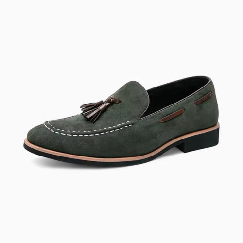 Mocassins À Glands En Daim Verts - Vert Foncé