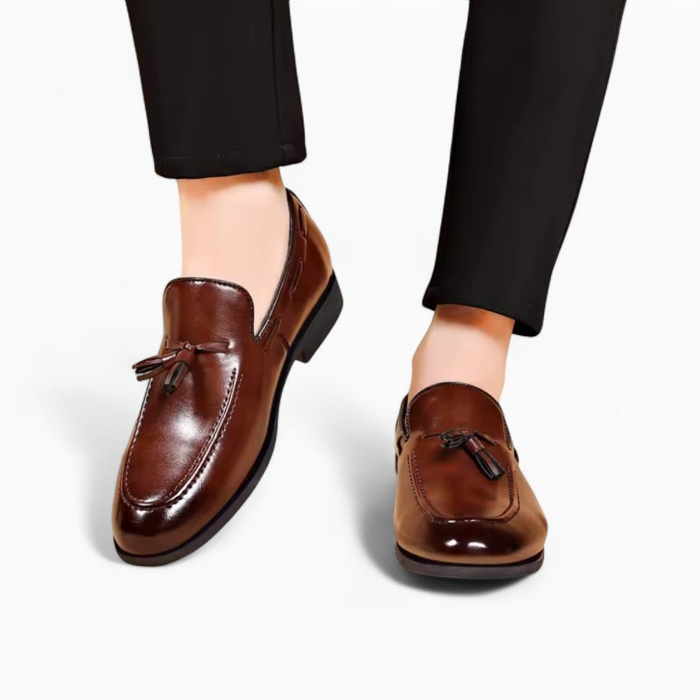Mocassins à glands marron effet cuir en PU pour hommes - image 3