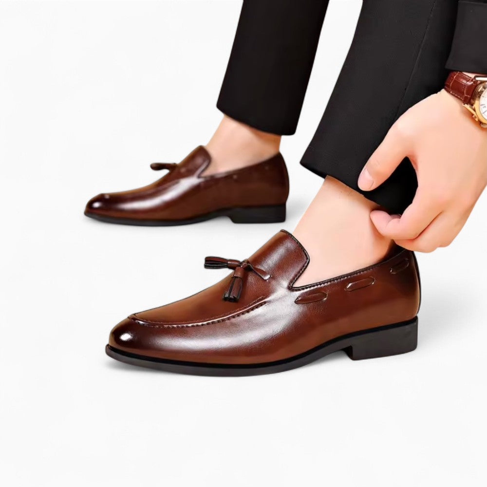 Mocassins à glands marron effet cuir en PU pour hommes - image 4
