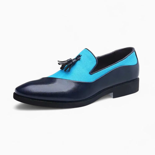 Mocassins à glands multicolores effet daim en PU - Noir