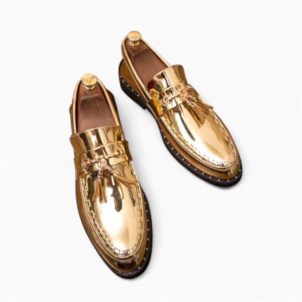 Mocassins À Glands Vernis À Boucle Dorée Pour Homme - image 2