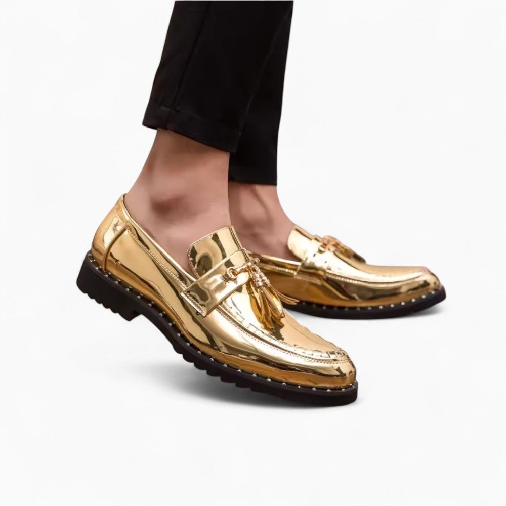 Mocassins À Glands Vernis À Boucle Dorée Pour Homme - image 3