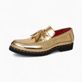 Mocassins À Glands Vernis À Boucle Dorée Pour Homme - Or