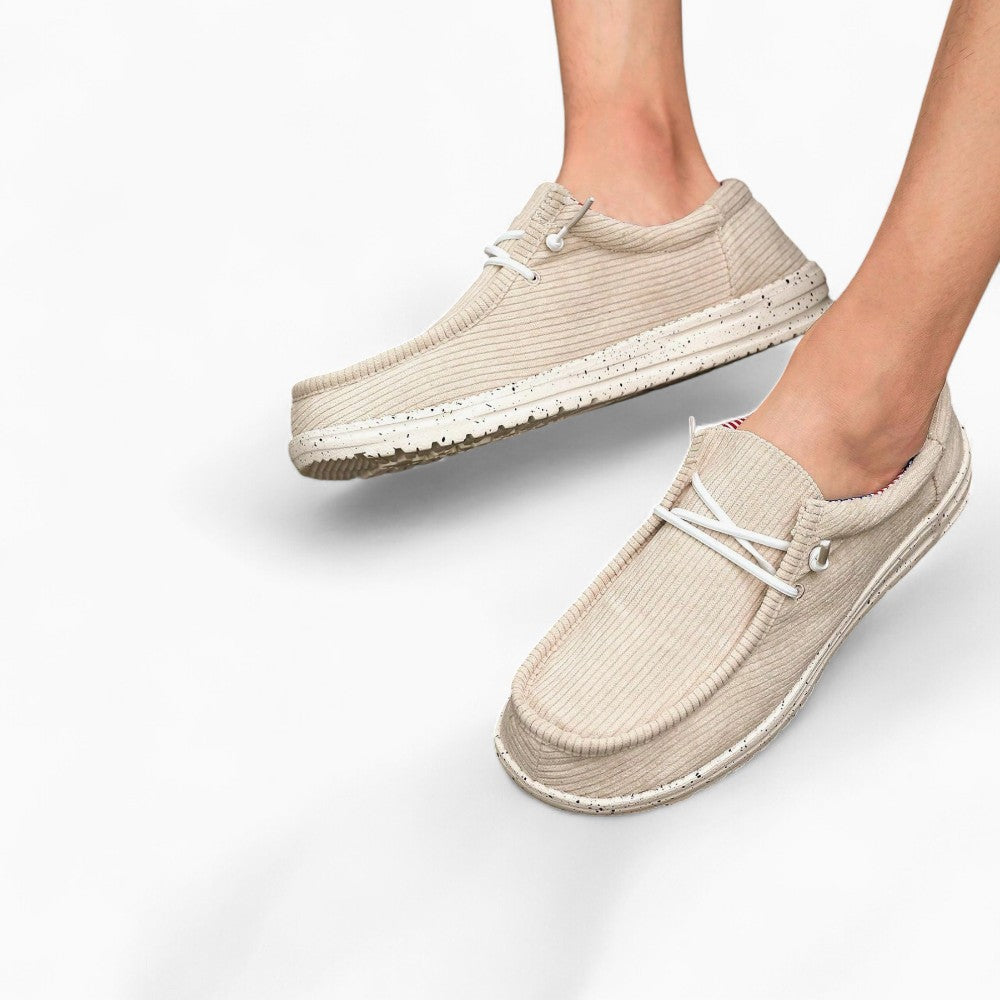Mocassins à lacets à surface côtelée — Beige - image 5