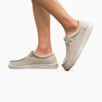 Mocassins à lacets à surface côtelée — Beige - image 6