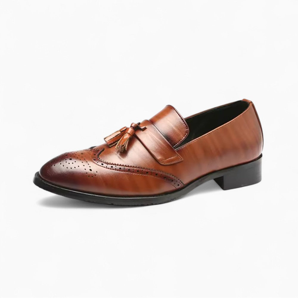 Mocassins À Tête Pointue À Glands Pour Homme - Marron