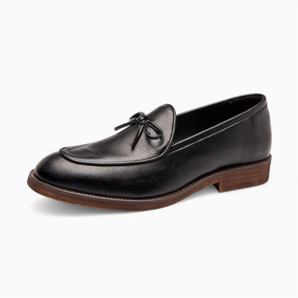 Mocassins Bateau À Lacets En Cuir Pour Homme - Noir