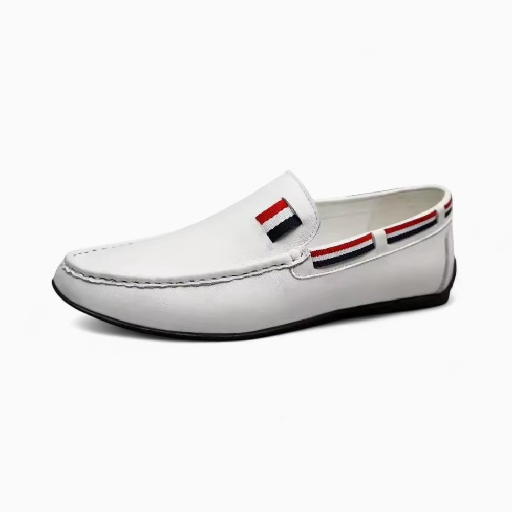 Mocassins Blancs Décontractés Effet Cuir Pour Hommes - Blanc