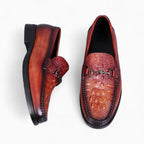 Mocassins bordeaux effet croco à mors - image 2