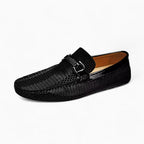 Mocassins Brillants En Cuir Véritable Pour Homme - Noir