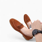 Mocassins Colorés Unis En Daim Pour Hommes - image 2