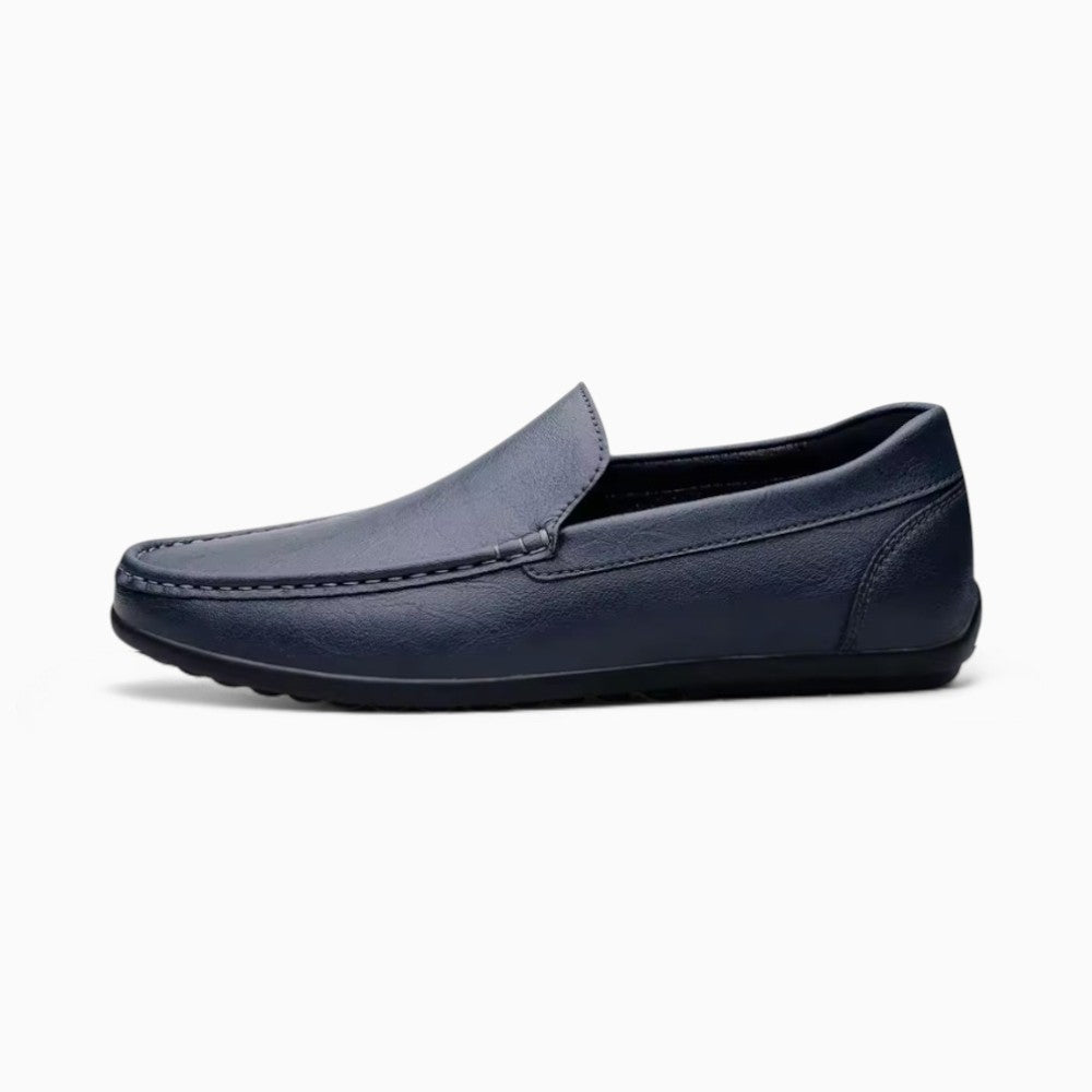 Mocassins Confortables Et Respirants En Cuir Pour Homme - Bleu Marine