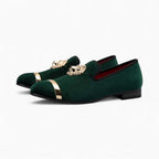Mocassins De Mariage En Velours Avec Écusson Tigre - image 2
