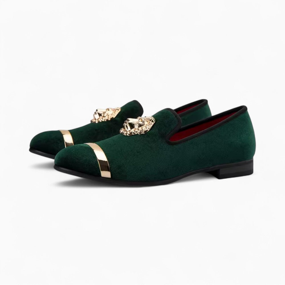 Mocassins De Mariage En Velours Avec Écusson Tigre - image 2