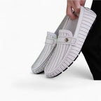 Mocassins Décontractés En Effet Cuir Blanc Pour Hommes - image 3
