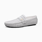 Mocassins Décontractés En Effet Cuir Blanc Pour Hommes - Blanc