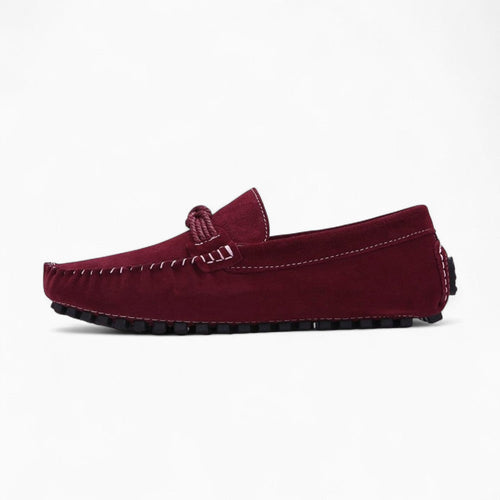 Mocassins Design En Daim Rouge Pour Hommes - image 2