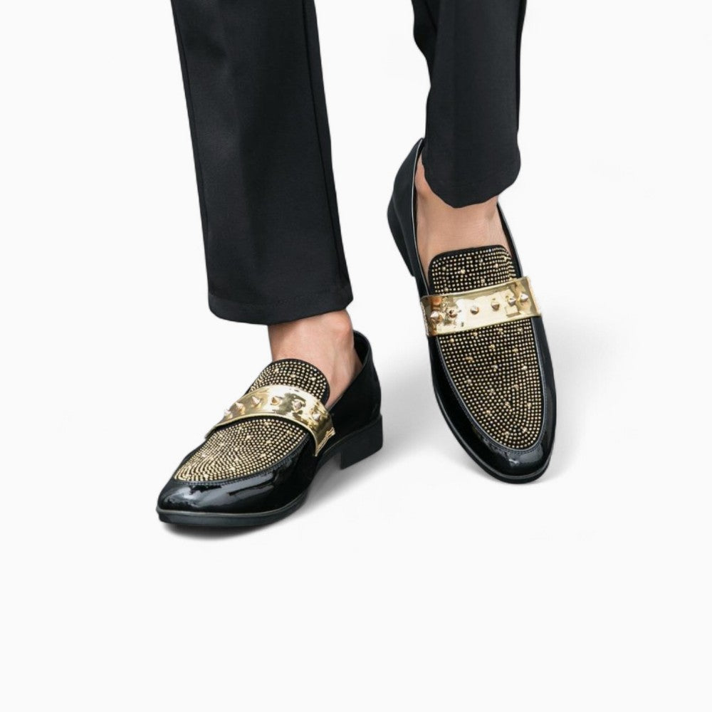 Mocassins Dorés À Clous Pour Hommes - image 4