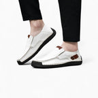 Mocassins Effet Cuir Blanc Pour Hommes - image 3