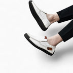 Mocassins Effet Cuir Blanc Pour Hommes - image 4