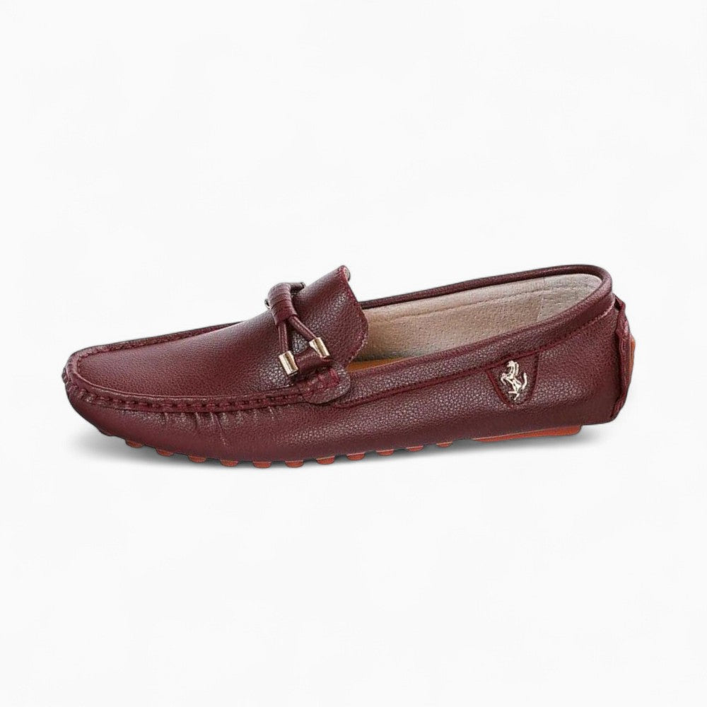 Mocassins En Cuir Synthétique Pour Homme - Bordeaux