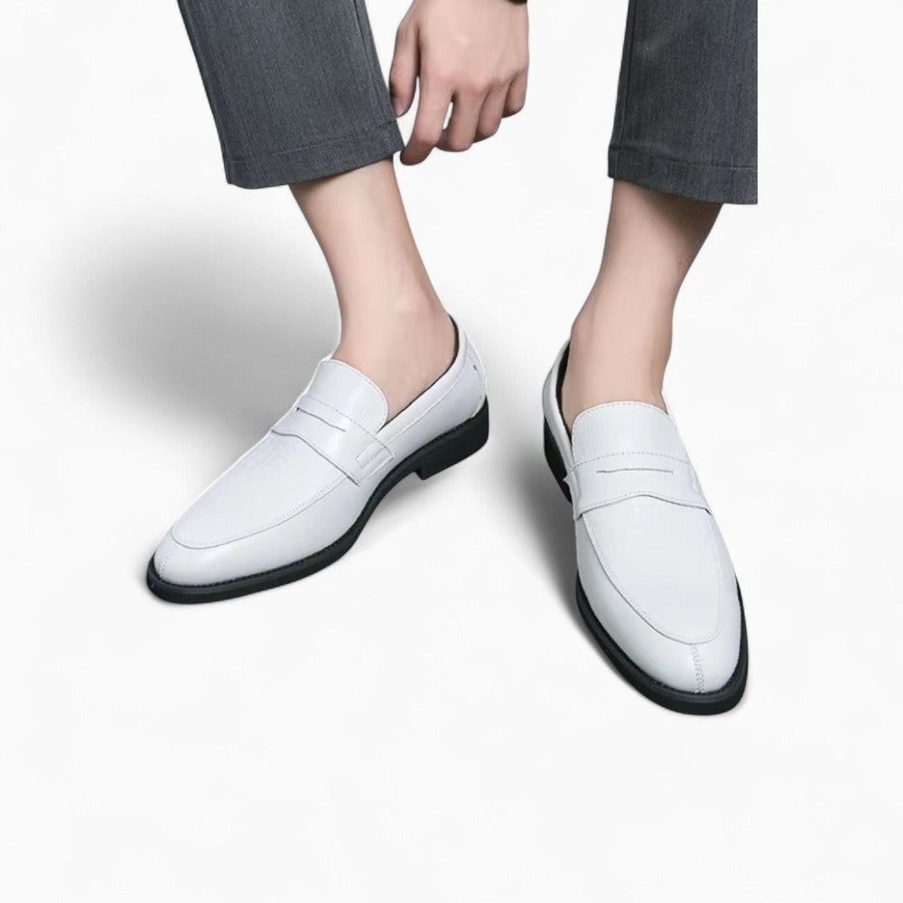 Mocassins En Cuir Synthétique Style Formel En Blanc Pour Hommes - image 3