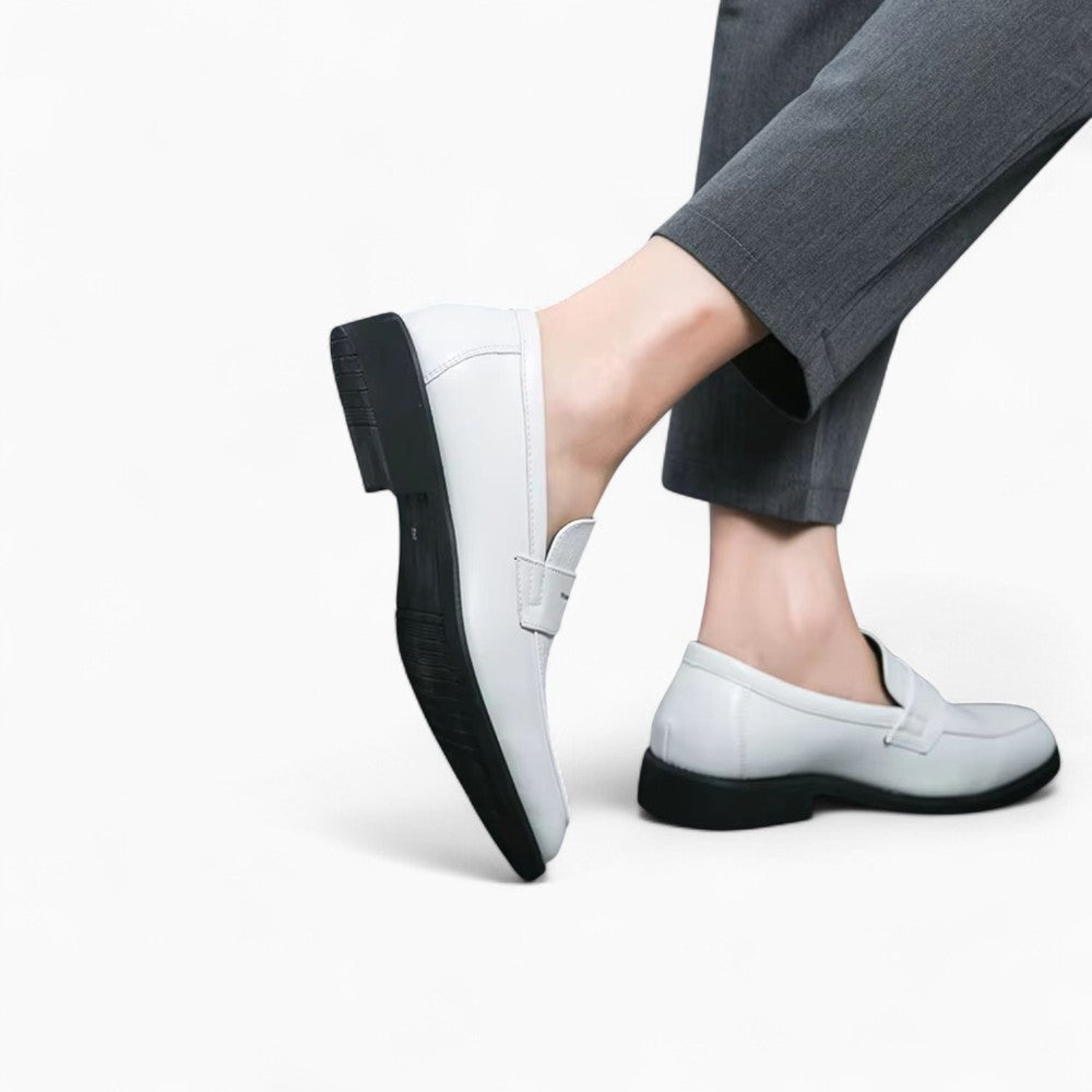 Mocassins En Cuir Synthétique Style Formel En Blanc Pour Hommes - image 4