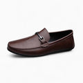 Mocassins En Cuir Véritable Avec Mors Pour Homme - Marron