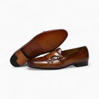 Mocassins En Cuir Véritable Marron Foncé Pour Homme - image 2