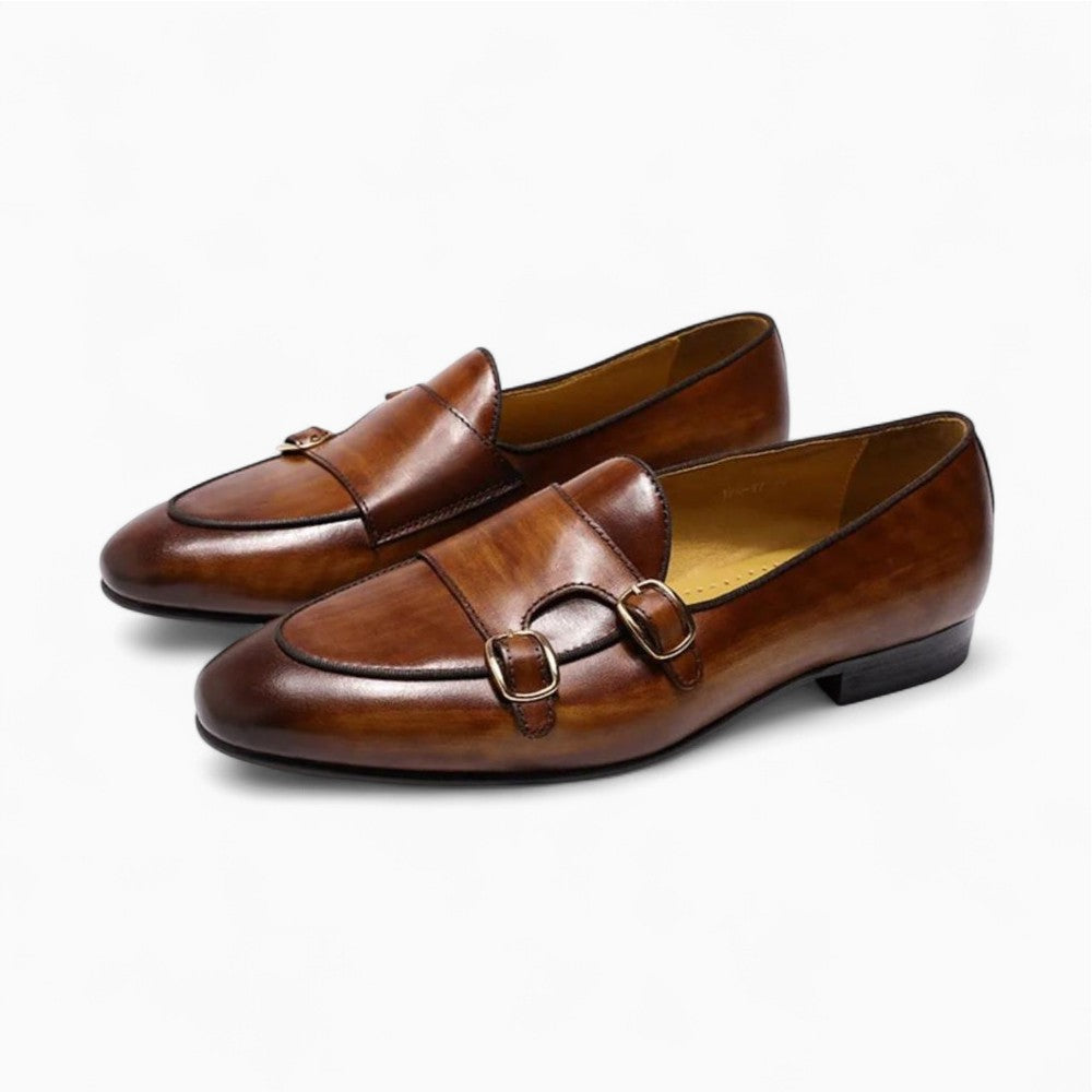 Mocassins En Cuir Véritable Marron Foncé Pour Homme - Marron