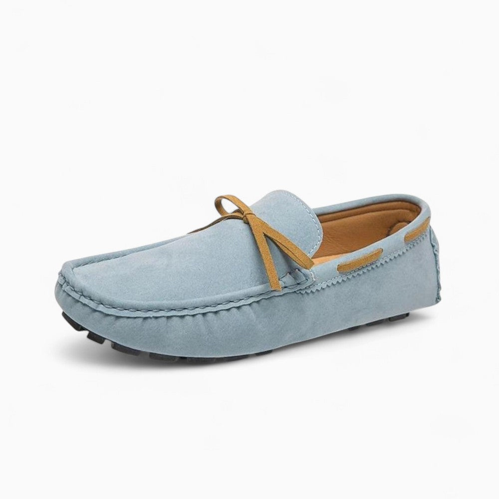 Mocassins En Daim À Nœud Pour Homme - Bleu