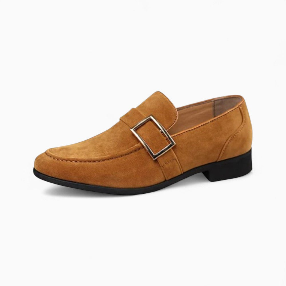 Mocassins En Daim À Talon Carré Pour Hommes - Marron