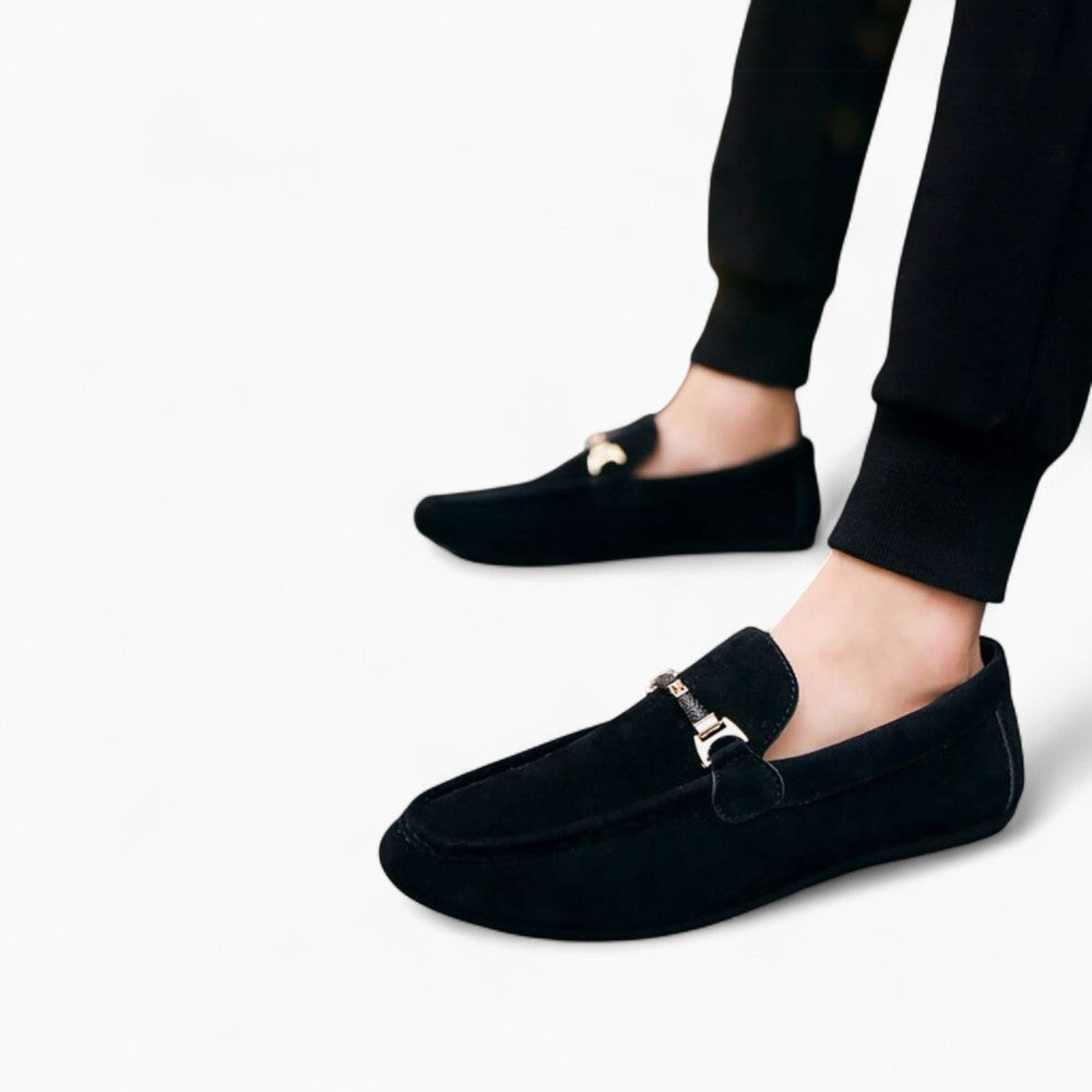 Mocassins En Daim Avec Une Chaîne Décorative Pour Hommes - image 4