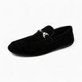 Mocassins En Daim Avec Une Chaîne Décorative Pour Hommes - Noir