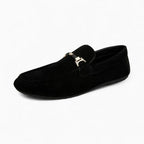Mocassins En Daim Avec Une Chaîne Décorative Pour Hommes - Noir