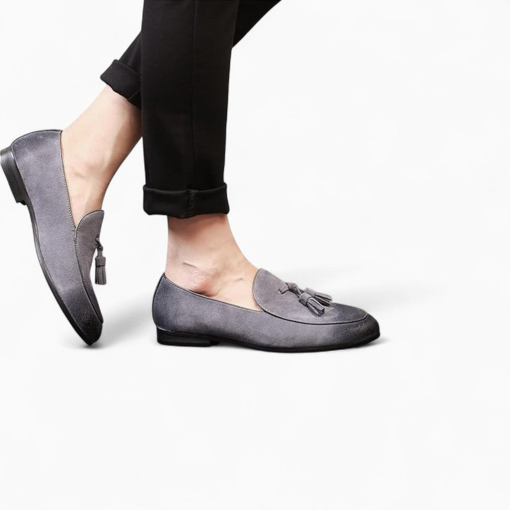 Mocassins En Daim Véritable Souple Et Classique À Glands Pour Homme - image 3